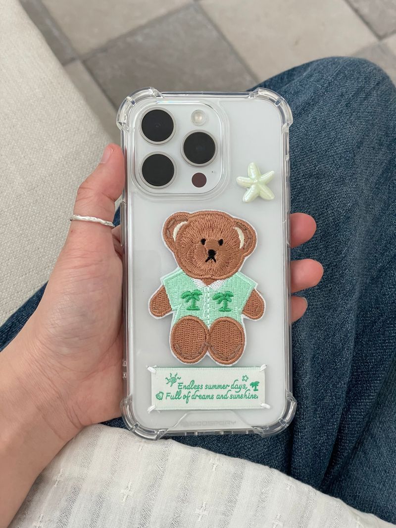 HAWAIIAN TEDDY LABEL PHONECASE (MINT)