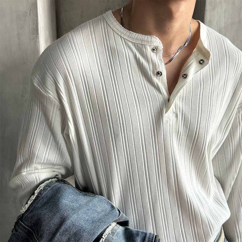 [F/W] Golgi button henry neck long sleeves (4color)