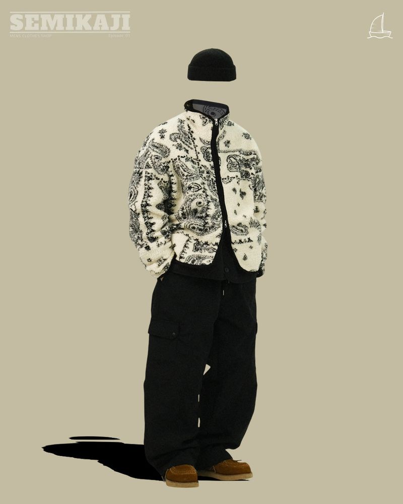 DW Winter Paisley Fleece Zip-up Jacket