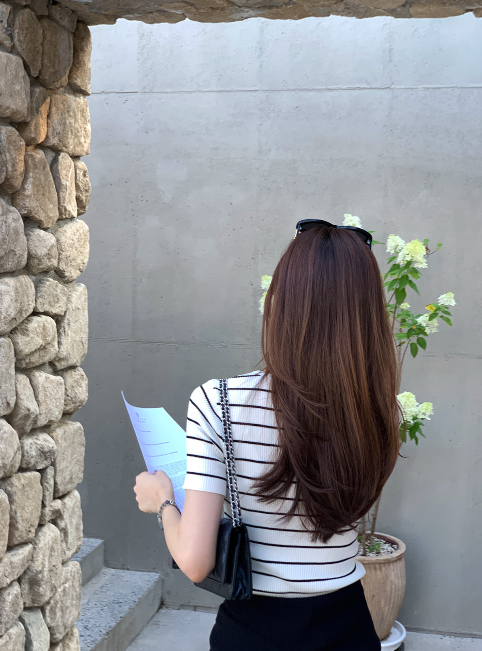 Loop Slim Striped Short Sleeve Knit / 1 colors