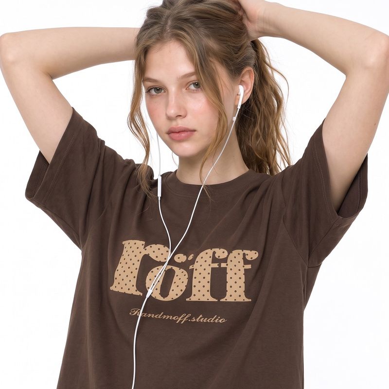 RANDOMOFF（ランダムオフ）の「ロフ タイプ プレイ ドット Tシャツ [CHOCO CRUNCH]（トップス）」
