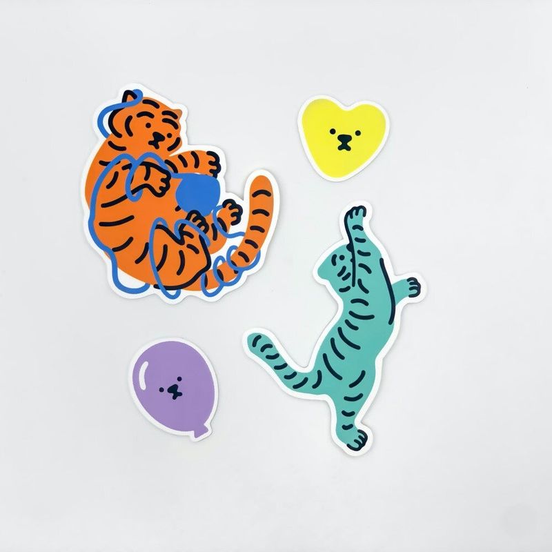 OOPS & HEY TIGER 4PCS STICKERS