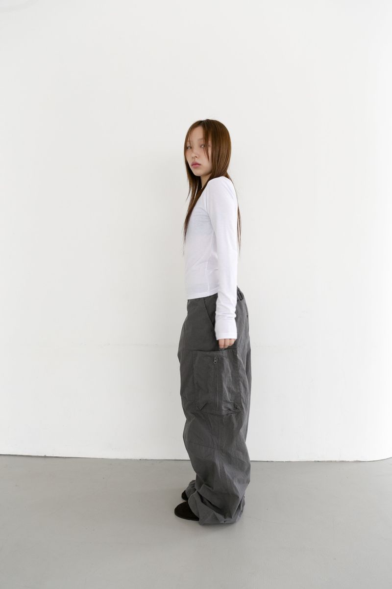 zipper cargo pocket pants(3colors)
