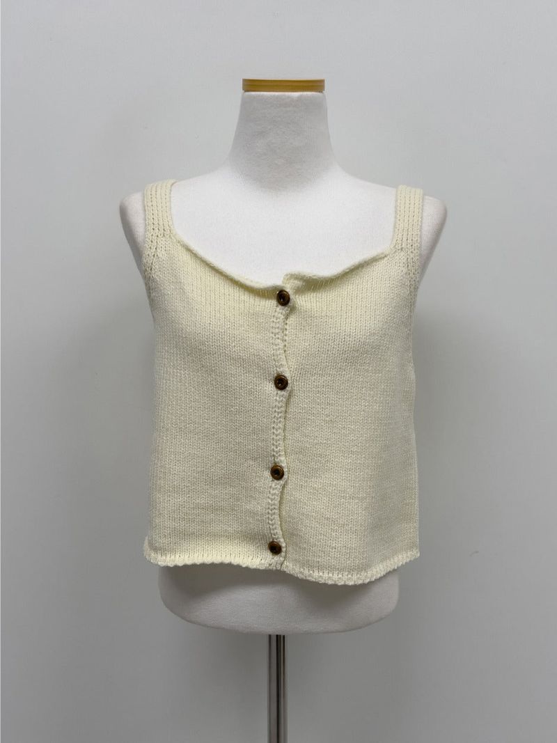Wood Square Neck Knit Bustier