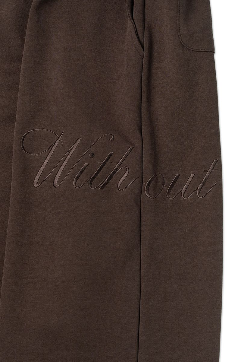 Lettering sweat pants_brown