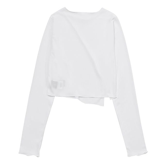 WHITE DIAGONAL LONG T-SHIRT