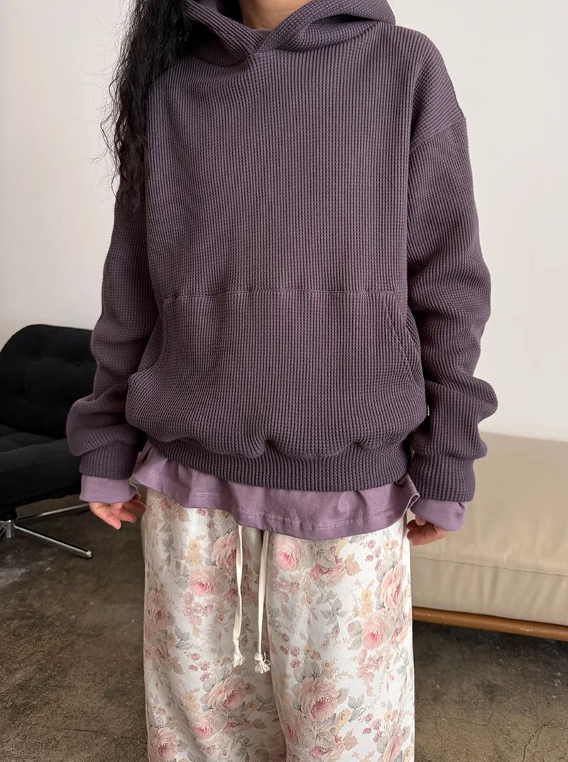 waffle crop hoodie