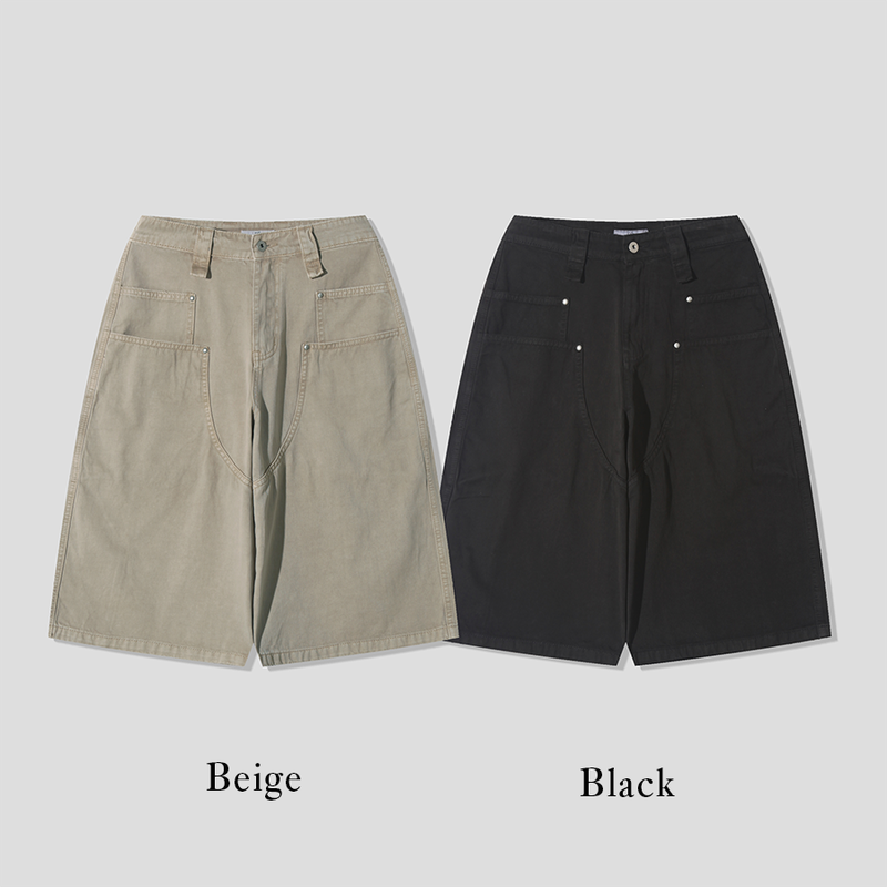 Dying double carpenter bermuda pants