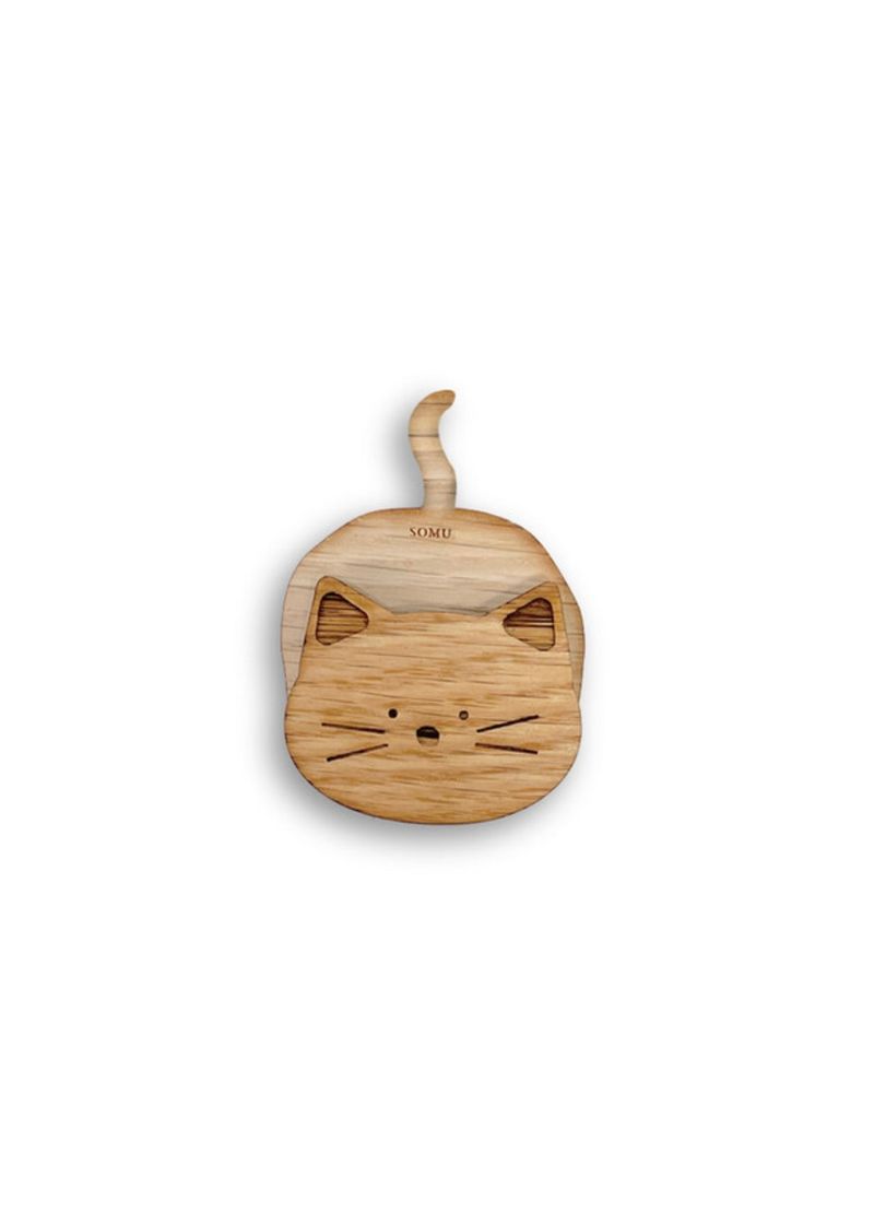 SOMU STUDIO(ソム スタジオ)の「ウッドキャットソムトック(スマホグッズ/小物)」