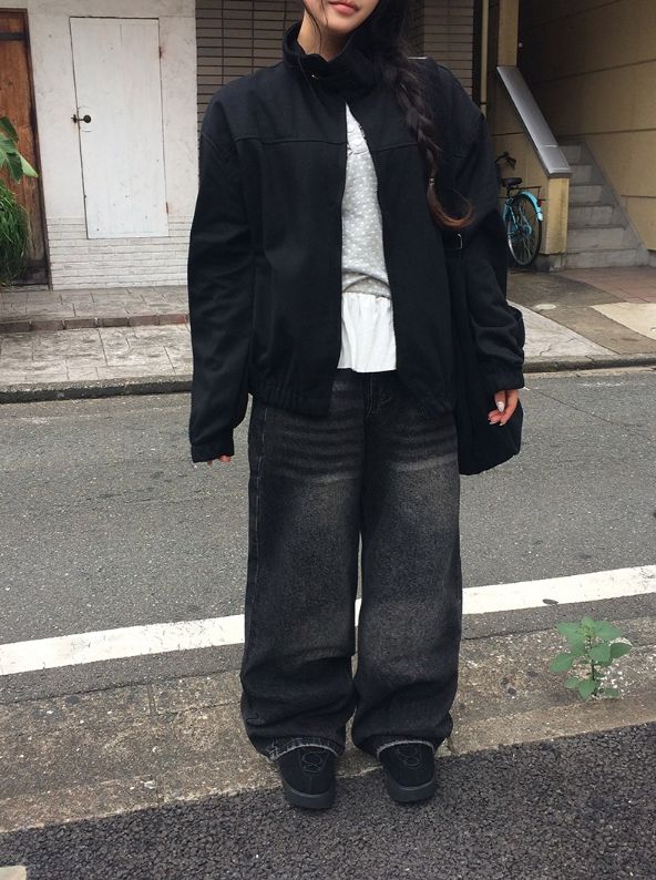 リンオー ポケット デニム ワイドロングパンツ