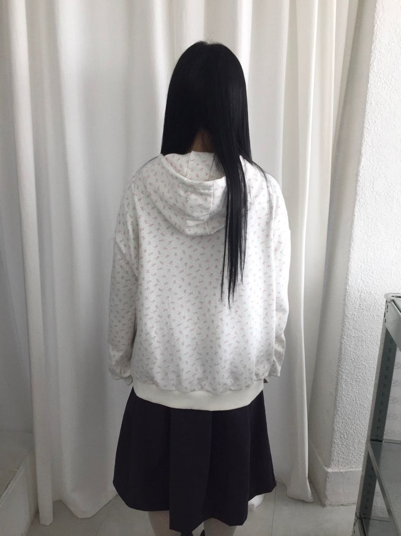 ボタンフラワーフードジップアップ