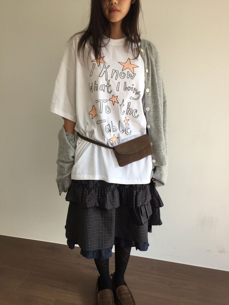 Lo-fi check layer skirt (1color)