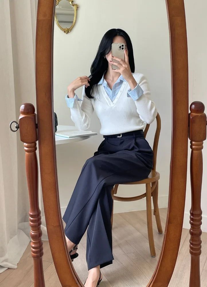 Ask Pintuck Wide Slacks