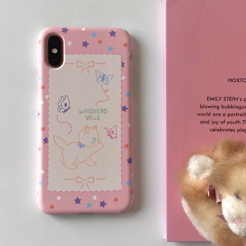 WHISKERSVILLE（ウィスカースビル）の「[MADE]Picnic Stitch Hard Case (Cat)（Smartphone Accessories）」