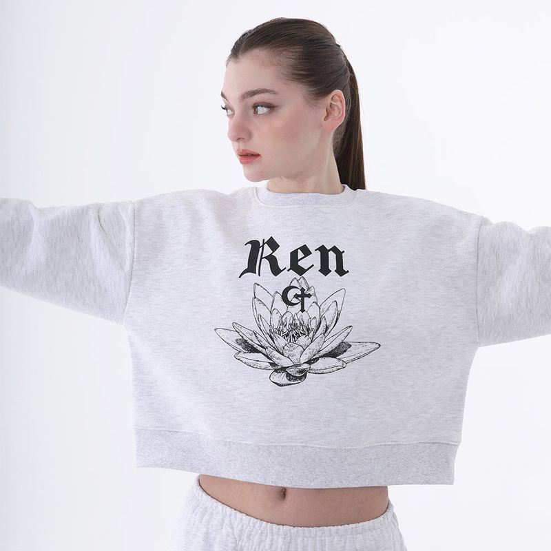 0 9 Ren crop sweatshirt - LIGHT GREY