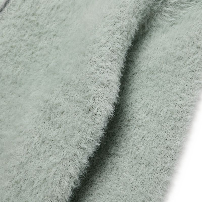 [LINE] Mohair Wool Blend Knit Zip-Up