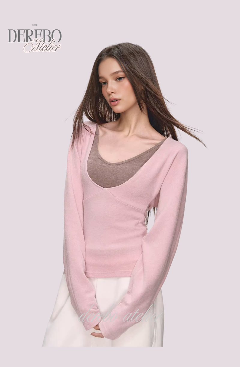 Renea Pink Layered Two-Piece Knitwear