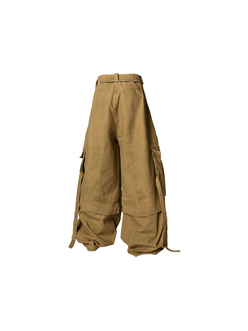 RELABEL Spatial Relations (Quartet) Eight-pocket Overlapping Detachable Distressed Multi-colour Double-jointed Workwear Ribbon Trousers