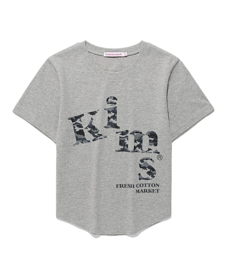 Kims Fresh Cotton Market(キムス フレッシュ コットン マーケット)の「メッシーアルファカモT Grey(トップス)」