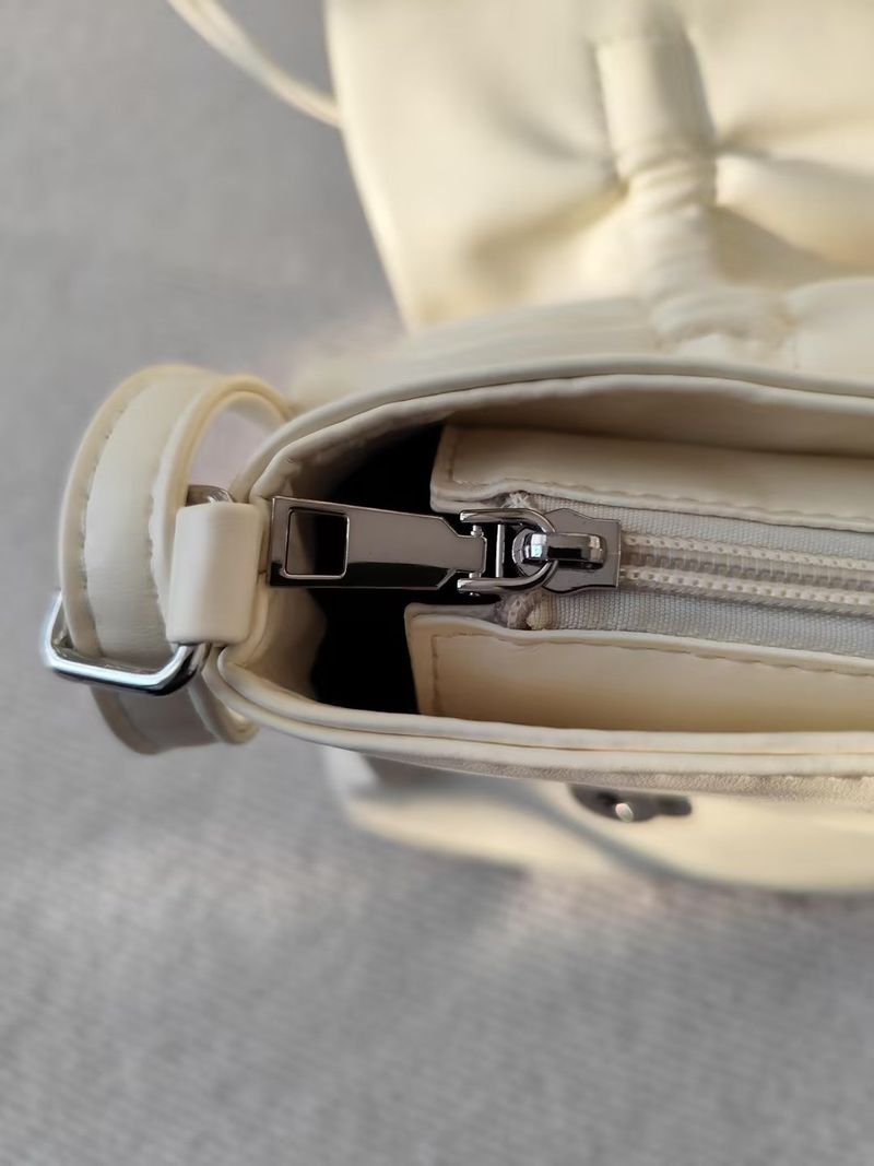 Balletcore look ribbon detail square leather shoulder bag