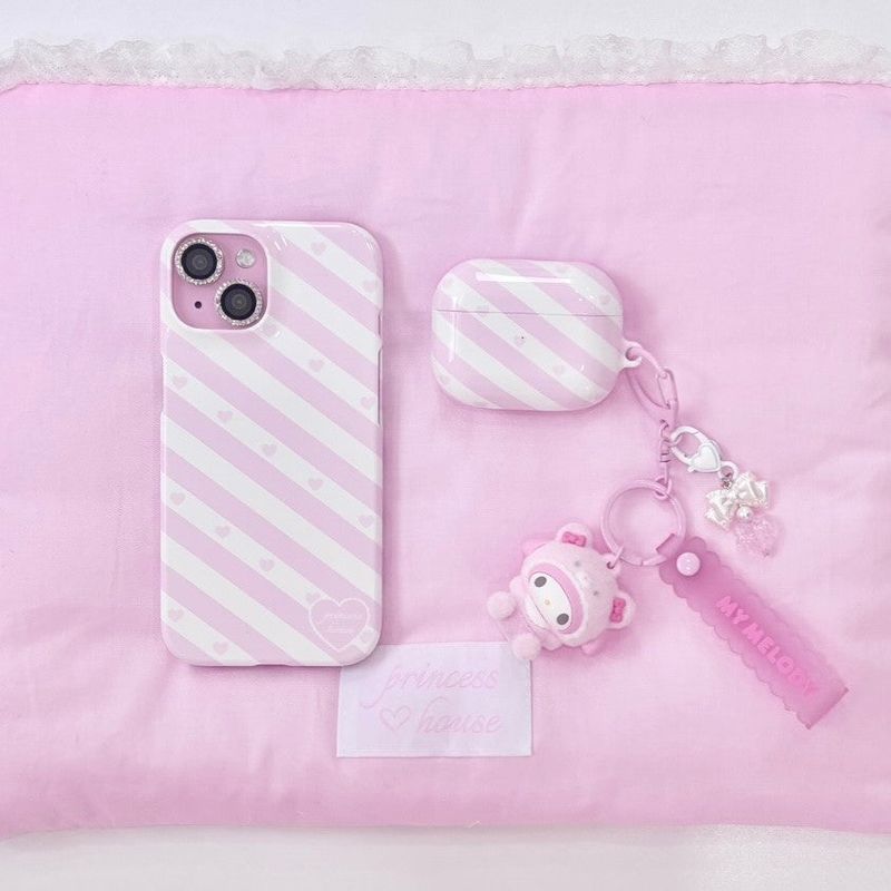 Candy stripe earphones case