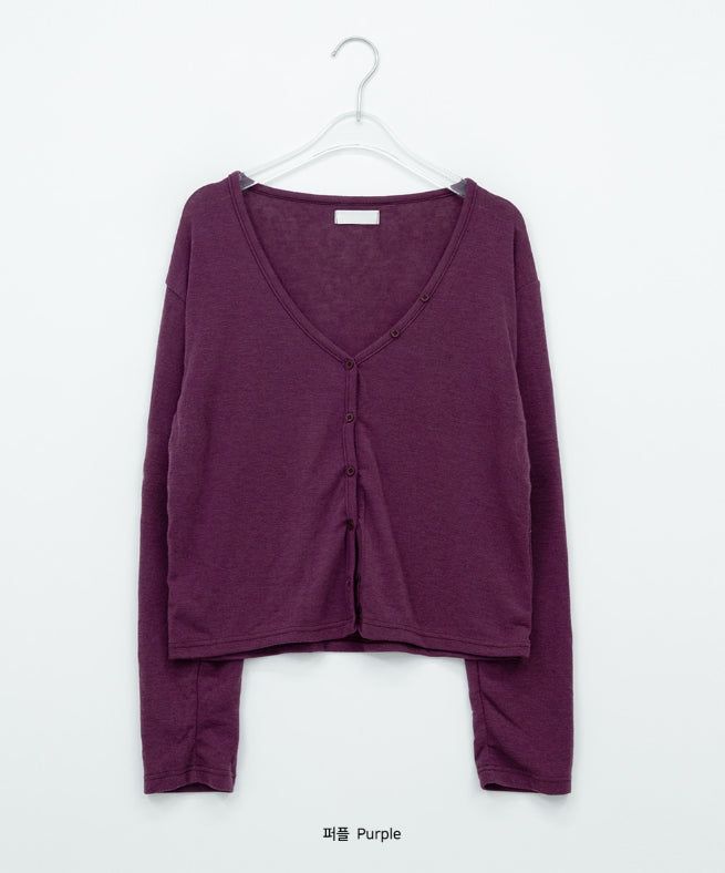 Genoc V-Neck Slim Fit Color Cardigan