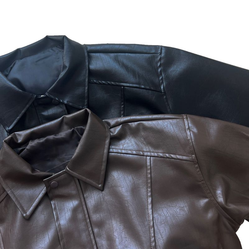 Old box leather bike overfit leather jacket (2 colors)