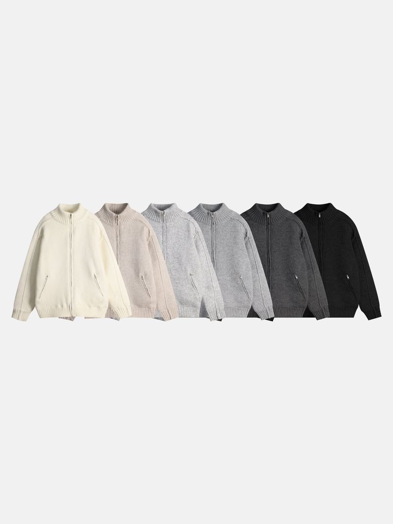 Knit Padded Zip-Up Ver2 6COLOR