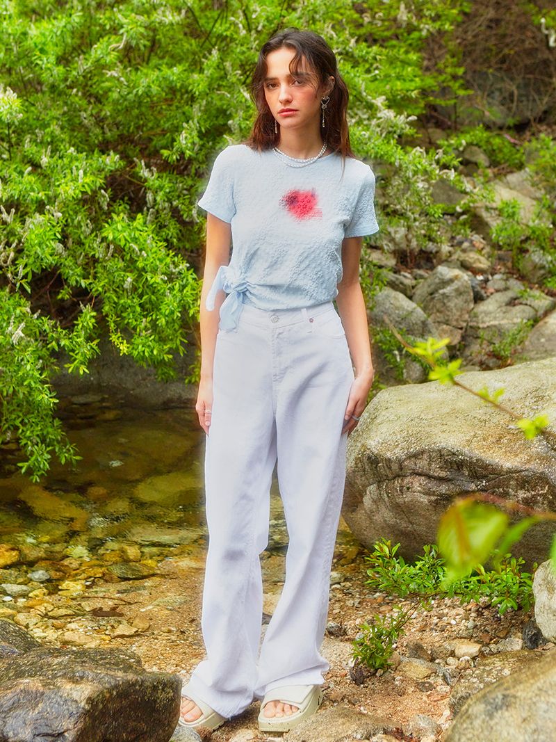 Embossing Ribbon T-Shirt (2colors)