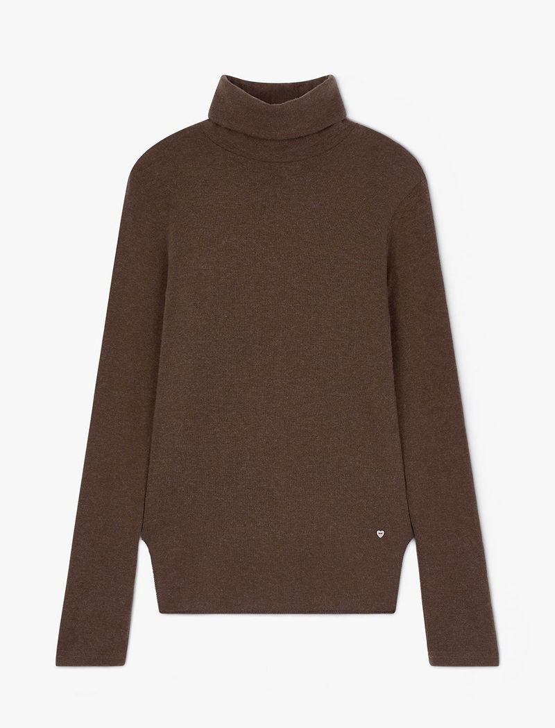 ESSENTIAL TURTLE NECK LONG SLEEVE (BROWN)