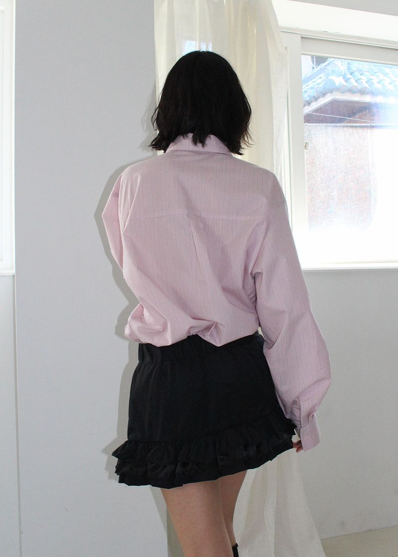STRIPE FRILL SHIRT