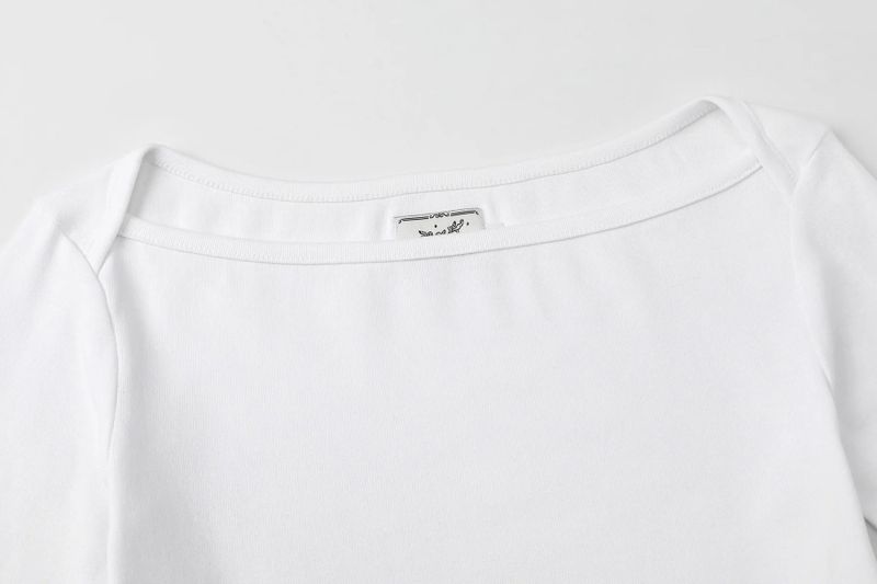 Soft boat neck tee - white