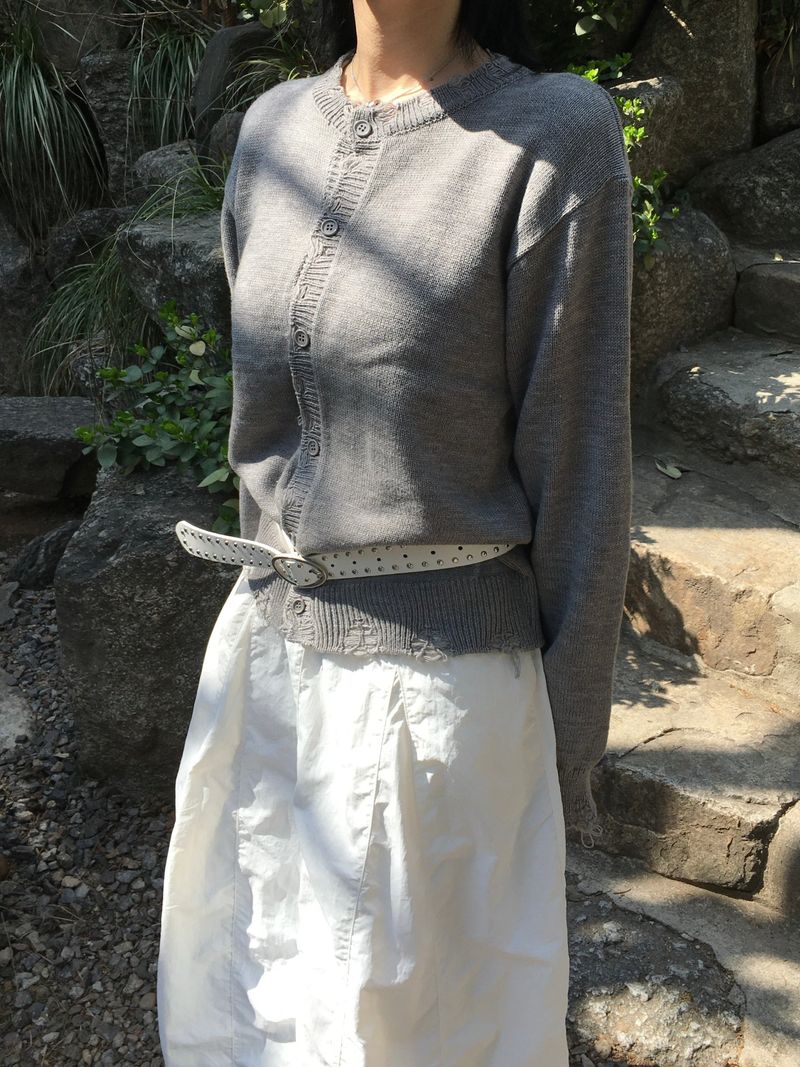 Windy Nylon Banding Long Skirt (3c)