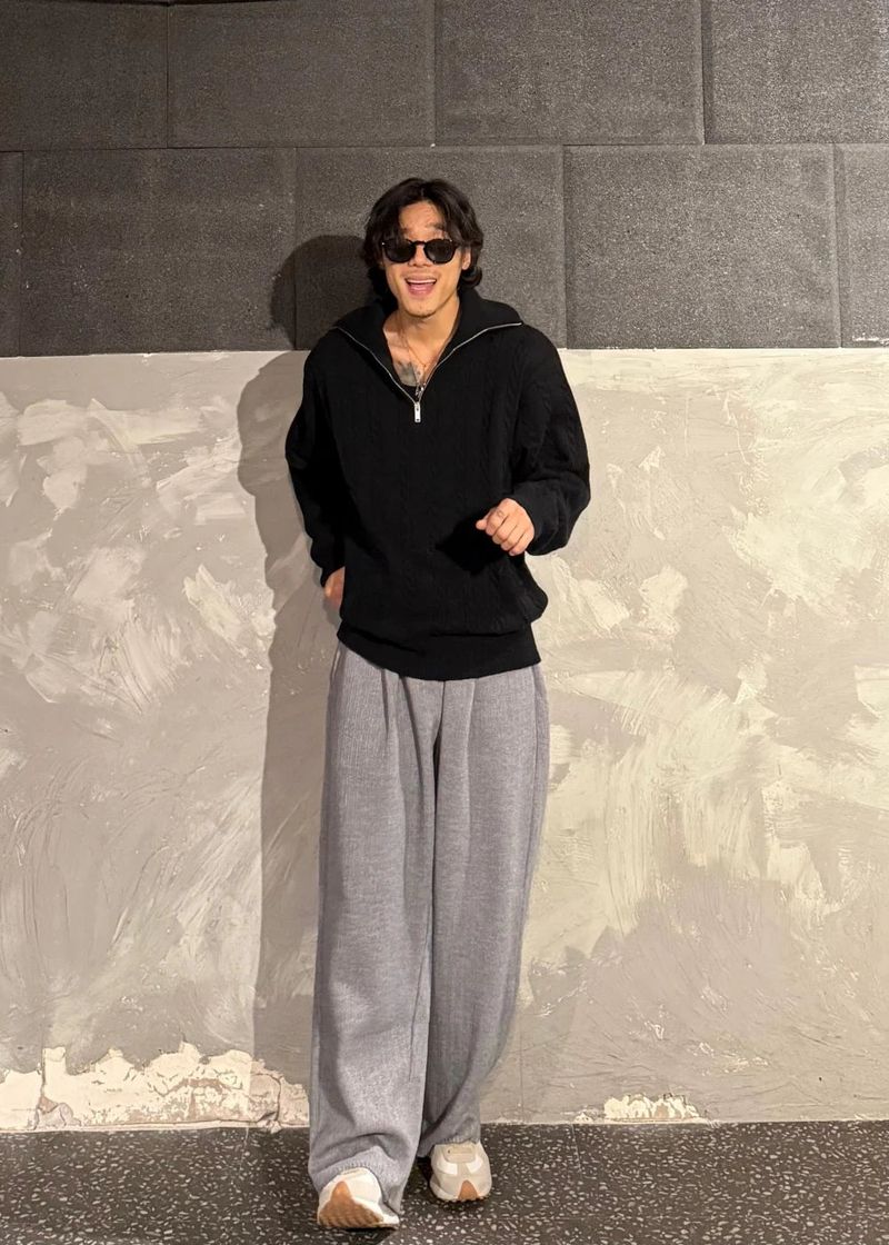 virstyle（ビルスタイル）の「ハイネックケーブルハーフジップアップニット 6COLOR（トップス）」