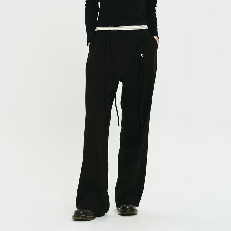KIRSH（キルシー）の「COLLECTION STRING CUT OFF WIDE SLACKS [BLACK]（Pants）」