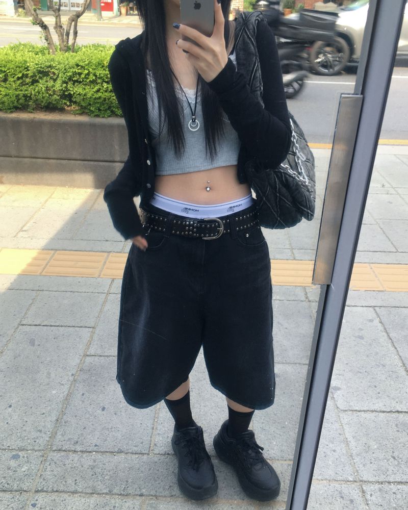 Dリングバミューダデニムパンツ