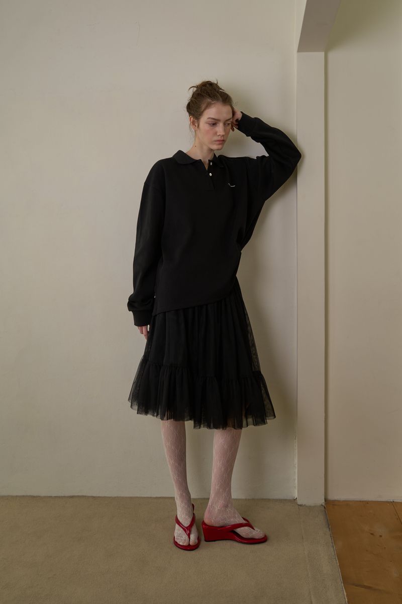 Tulle midi skirt_black