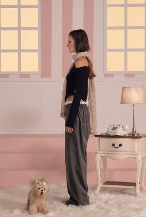 Serene drape top - black