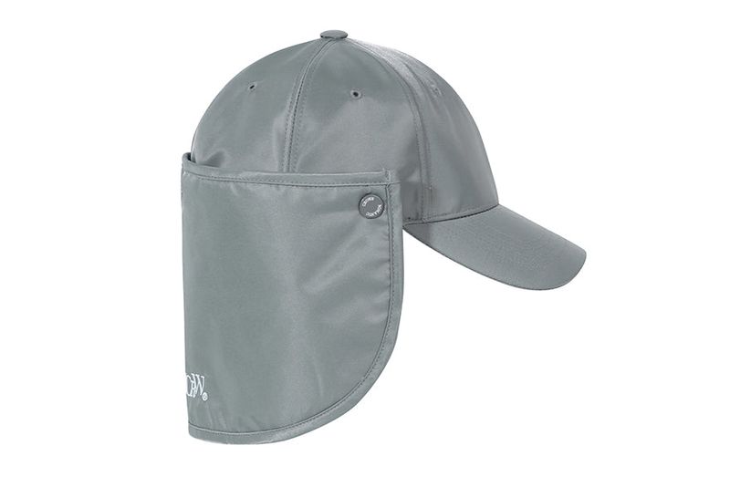 EARFLAP BUTTON BALL CAP_GREY
