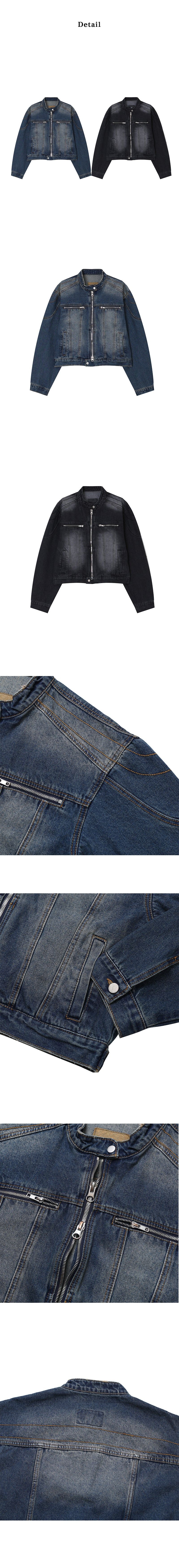  [S/F] Crop biker denim jacket(2color)