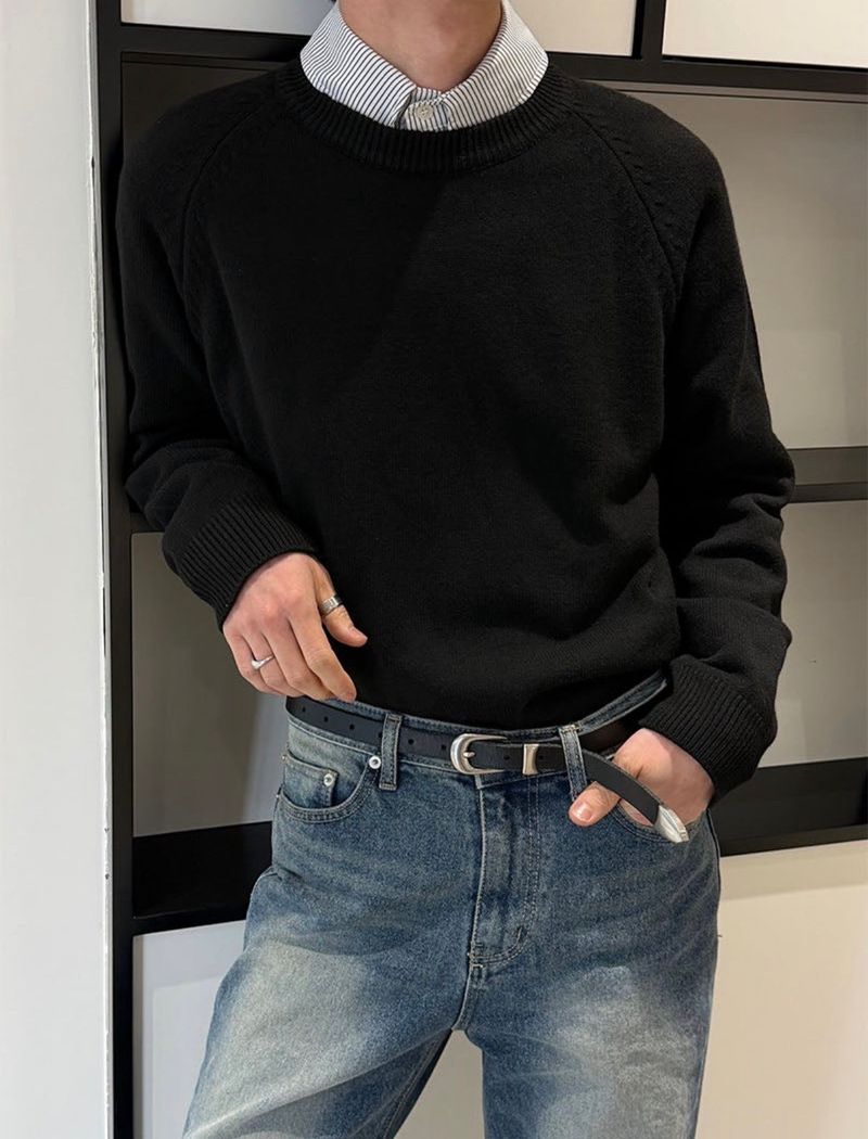 Crop round knit(5color)