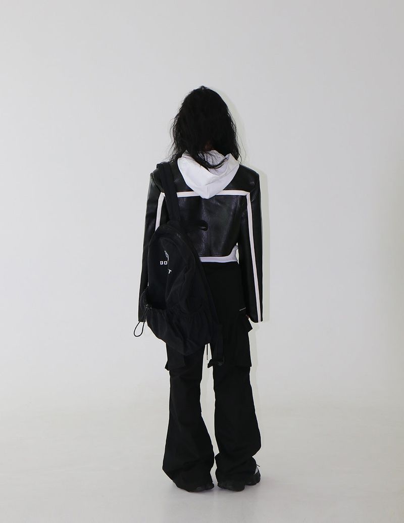 Backless Hooded Zip-Up Sleeveless