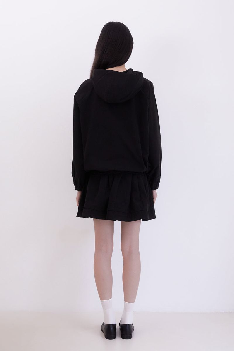 Pintuck shirring mini skirt (BLACK)