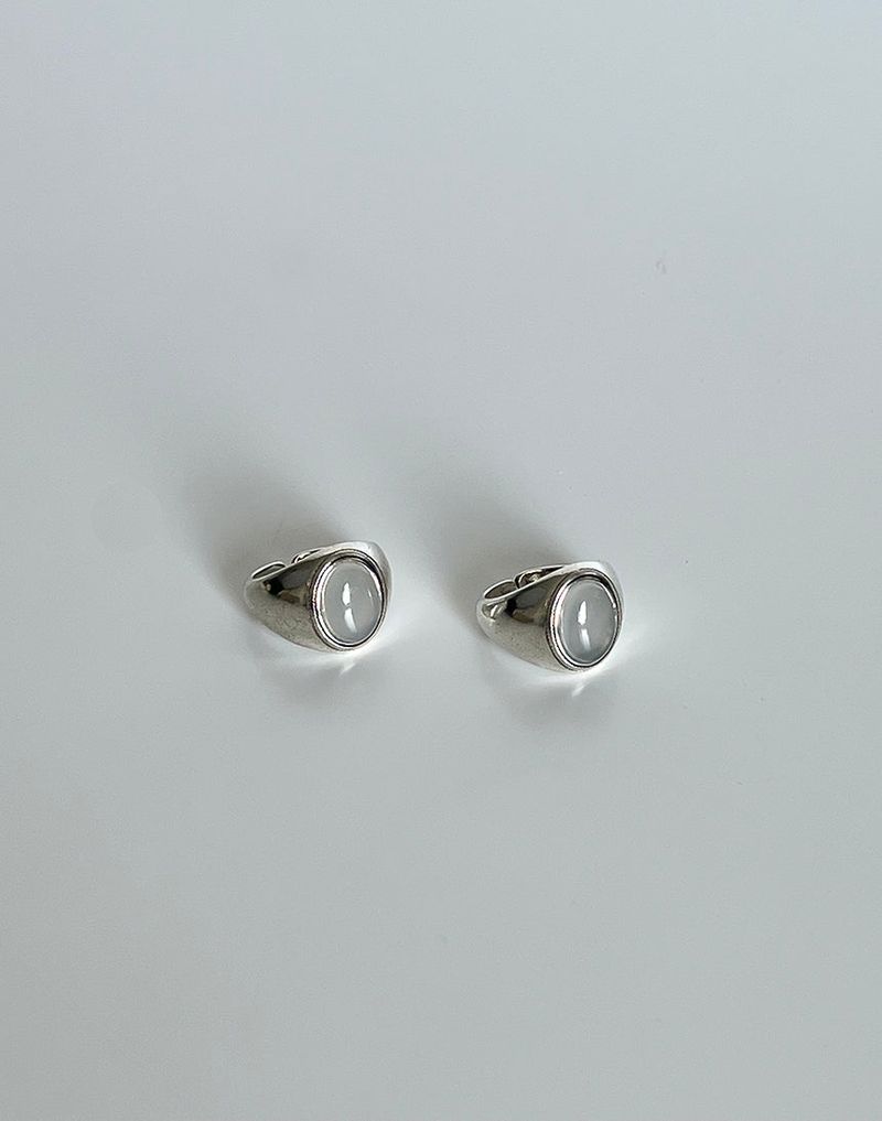 Gray onyx open ring