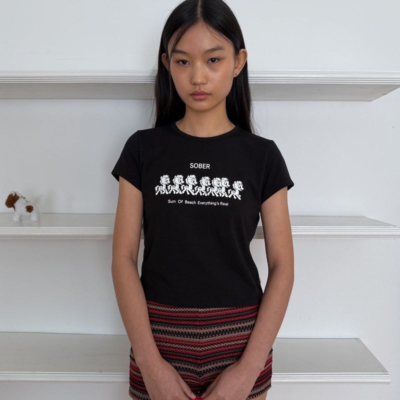 LOTSYOU（ロッツユー）の「Sober Parade T-shirt BLACK（Tops）」