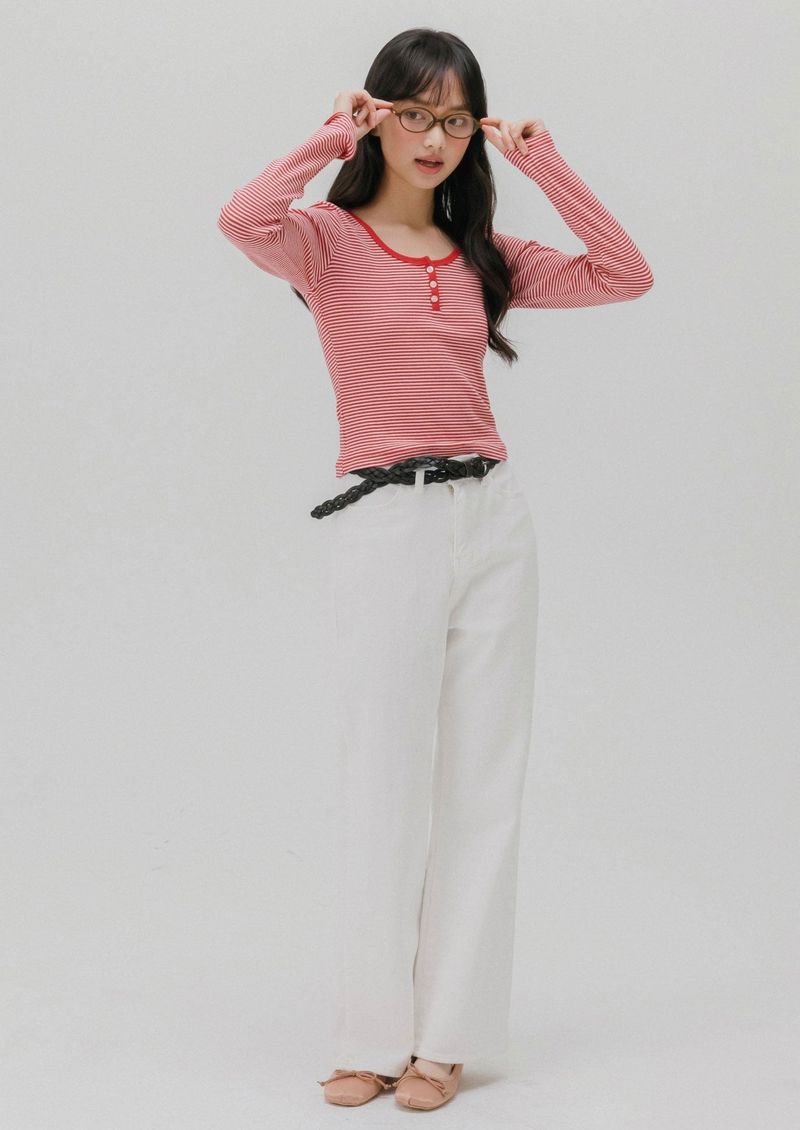 STRIPE COMBI BURTON T-SHIRT (RED)