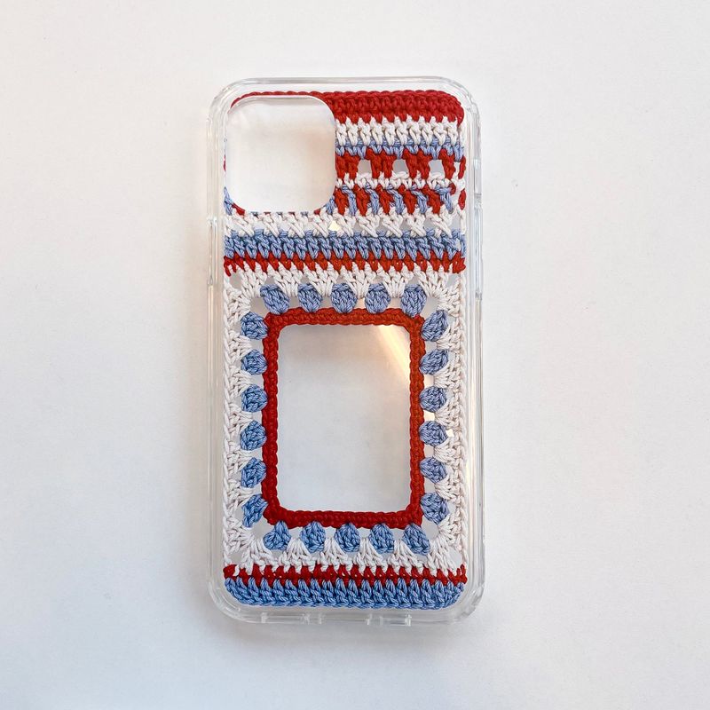MOTIF FRAME HARD JELL CASE_RED & WHITE