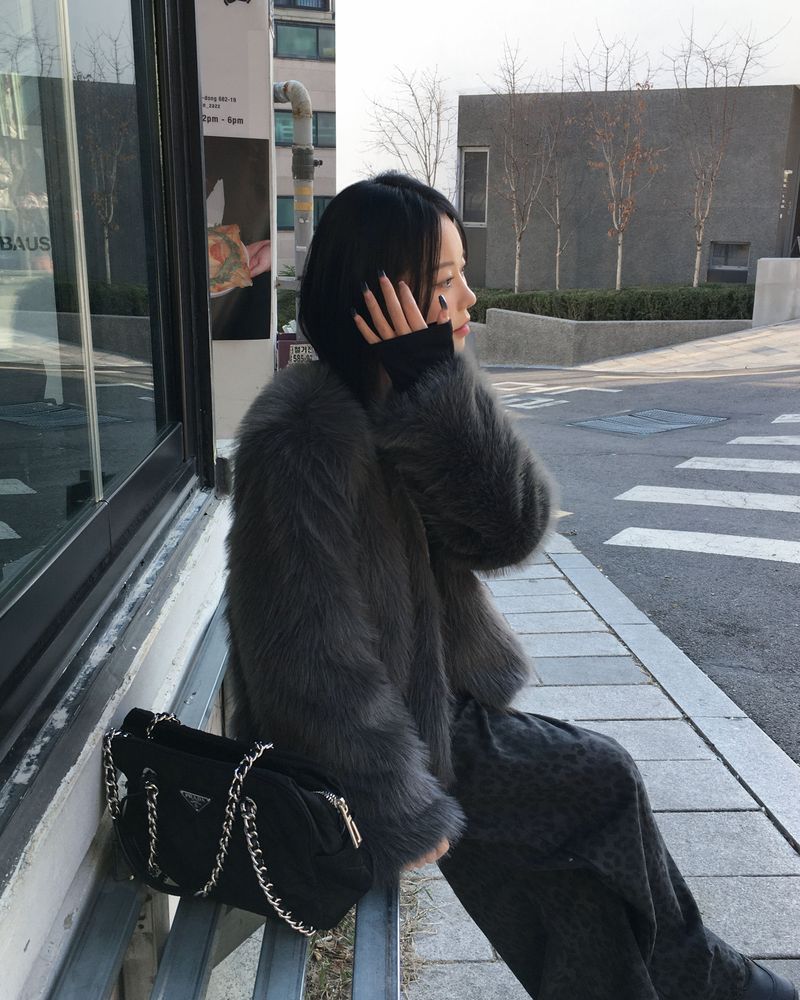 Dark fur jacket