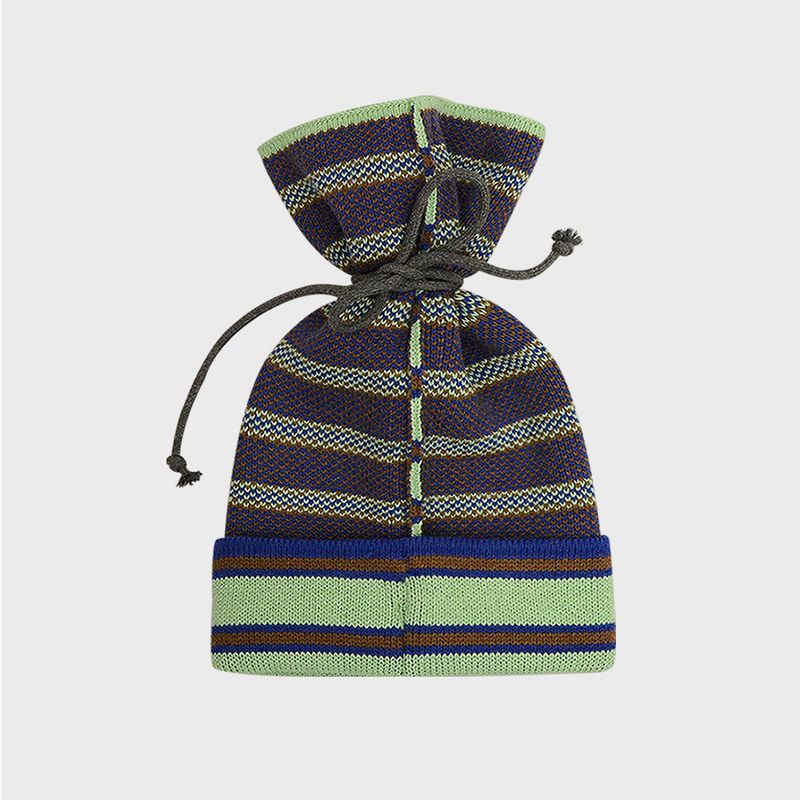 TIE-UP STRIPE BEANIE (MELON)