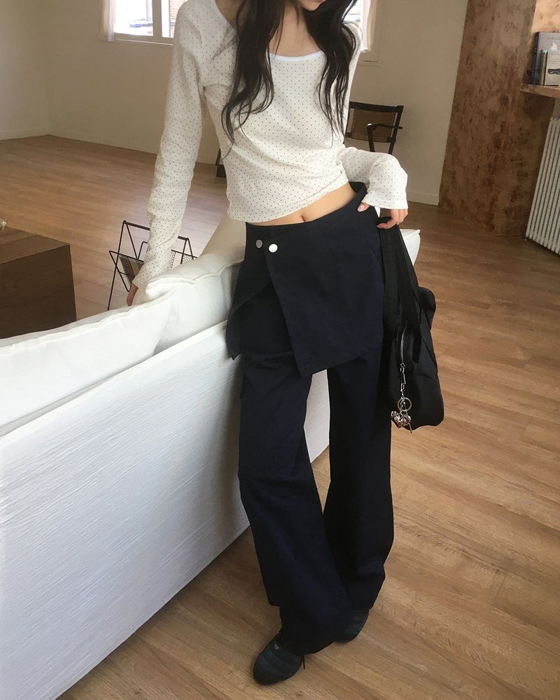 [SET] Onfor Layered Skirt Cotton Cargo Pants